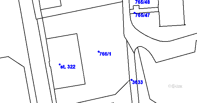 Parcela st. 766/1 v KÚ Hejnice, Katastrální mapa