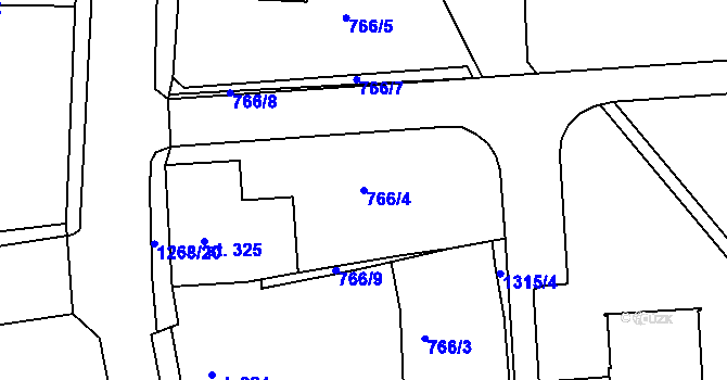 Parcela st. 766/4 v KÚ Hejnice, Katastrální mapa