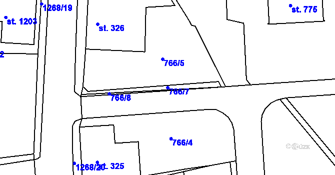 Parcela st. 766/7 v KÚ Hejnice, Katastrální mapa