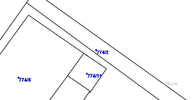 Parcela st. 774/2 v KÚ Hejnice, Katastrální mapa