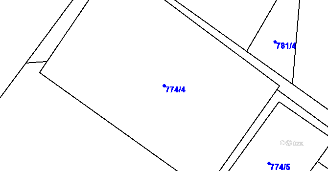 Parcela st. 774/4 v KÚ Hejnice, Katastrální mapa