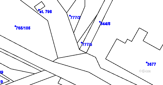 Parcela st. 777/5 v KÚ Hejnice, Katastrální mapa