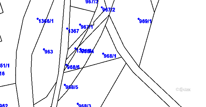 Parcela st. 968/1 v KÚ Hejnice, Katastrální mapa