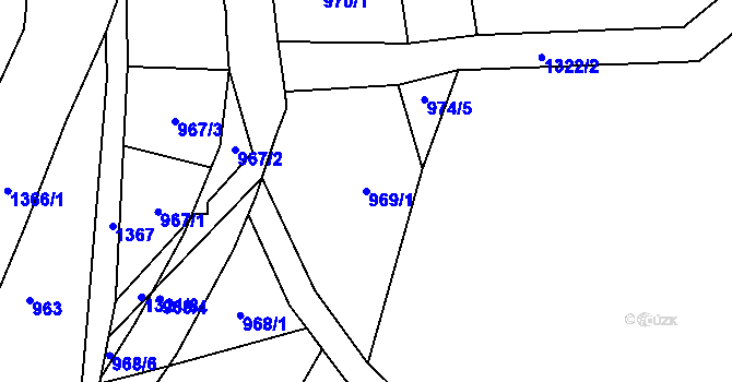 Parcela st. 969/1 v KÚ Hejnice, Katastrální mapa