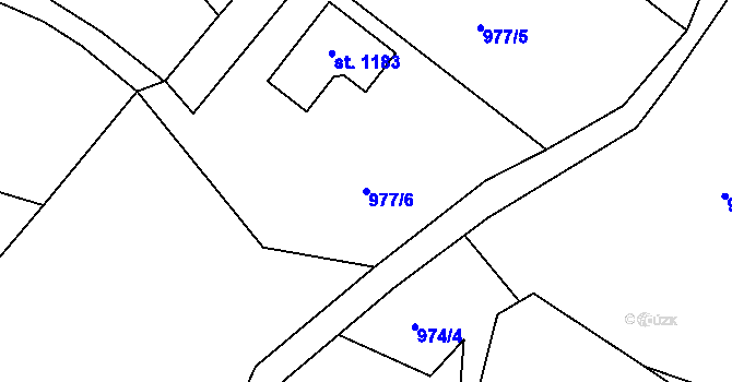 Parcela st. 977/6 v KÚ Hejnice, Katastrální mapa