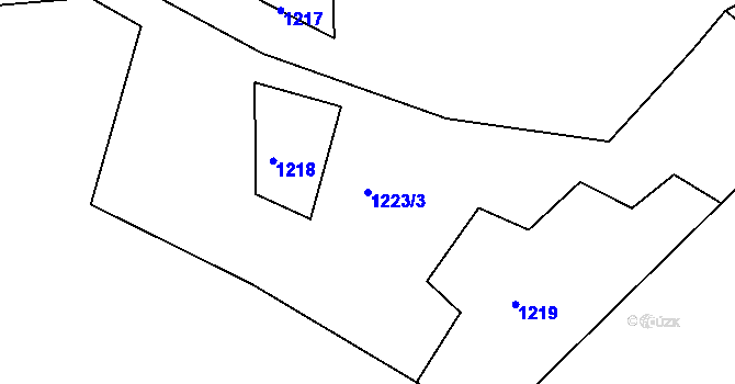 Parcela st. 1223/3 v KÚ Hejnice, Katastrální mapa