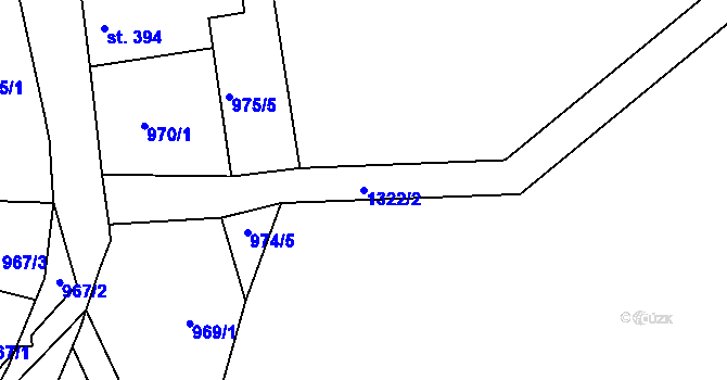 Parcela st. 1322/2 v KÚ Hejnice, Katastrální mapa
