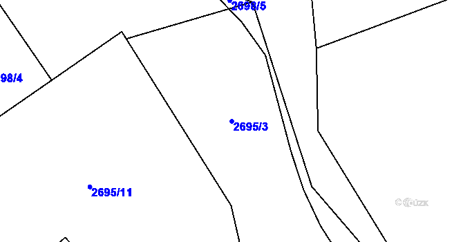 Parcela st. 2695/3 v KÚ Hejnice, Katastrální mapa