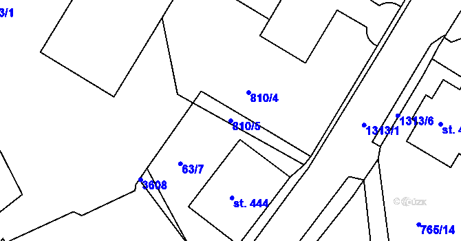 Parcela st. 810/5 v KÚ Hejnice, Katastrální mapa