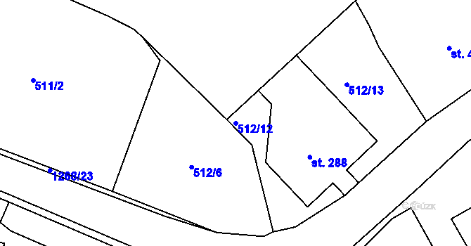 Parcela st. 512/12 v KÚ Hejnice, Katastrální mapa