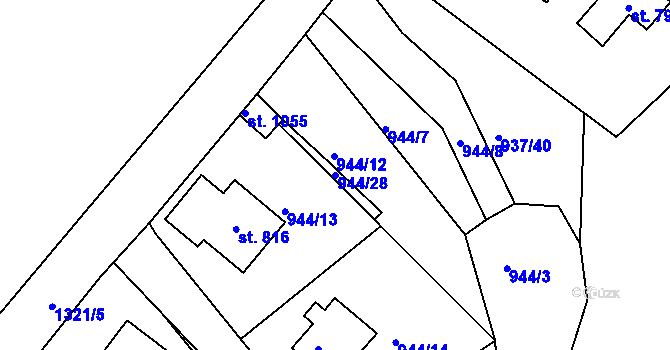 Parcela st. 944/28 v KÚ Hejnice, Katastrální mapa