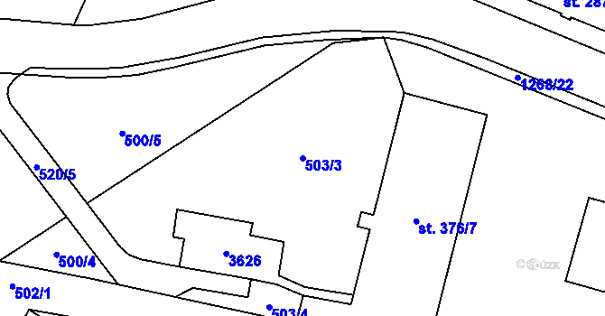 Parcela st. 503/3 v KÚ Hejnice, Katastrální mapa