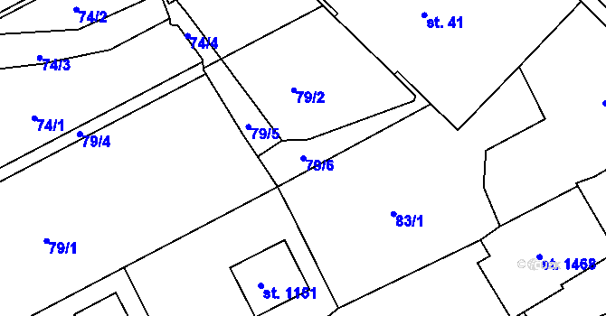 Parcela st. 79/6 v KÚ Hejnice, Katastrální mapa