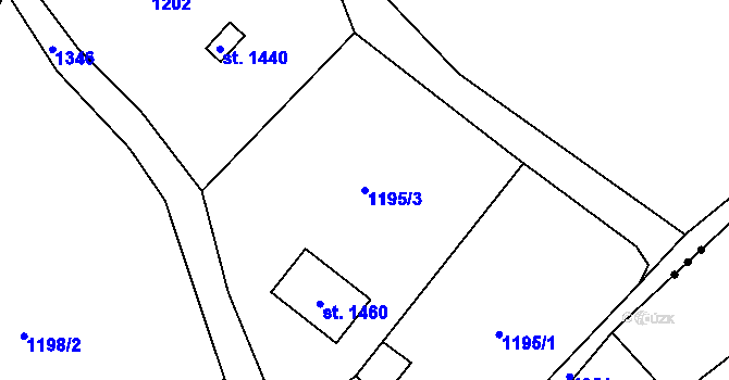 Parcela st. 1195/3 v KÚ Hejnice, Katastrální mapa