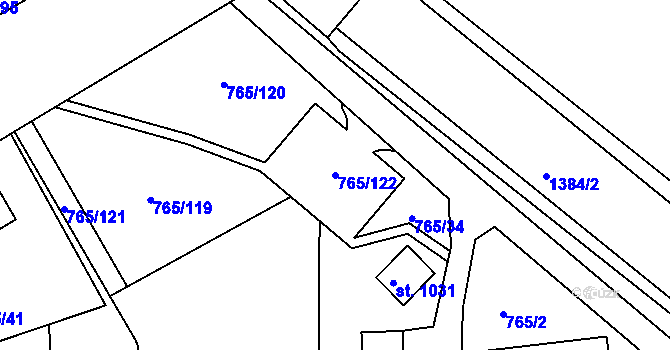 Parcela st. 765/122 v KÚ Hejnice, Katastrální mapa