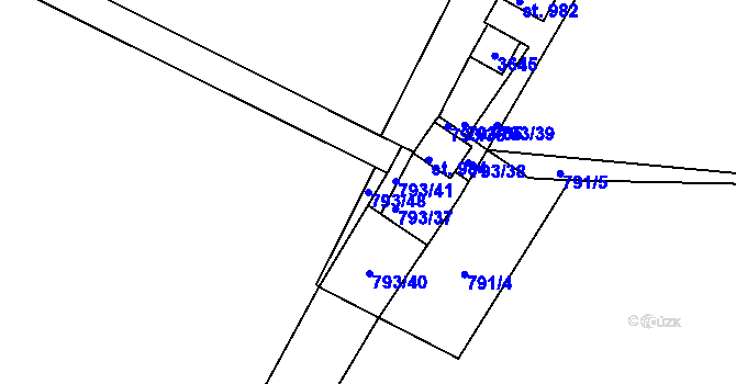 Parcela st. 793/48 v KÚ Hejnice, Katastrální mapa