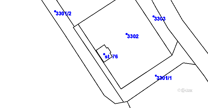 Parcela st. 76 v KÚ Hejnice u Žamberka, Katastrální mapa