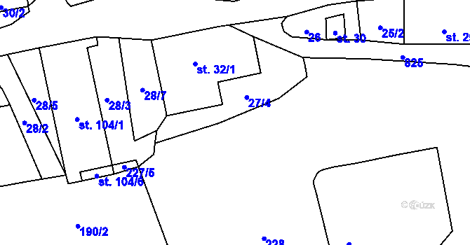 Parcela st. 28/1 v KÚ Hejnice u Žamberka, Katastrální mapa
