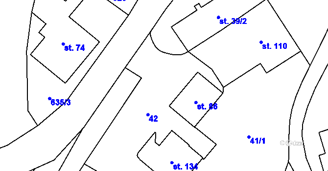Parcela st. 41/4 v KÚ Hejnice u Žamberka, Katastrální mapa