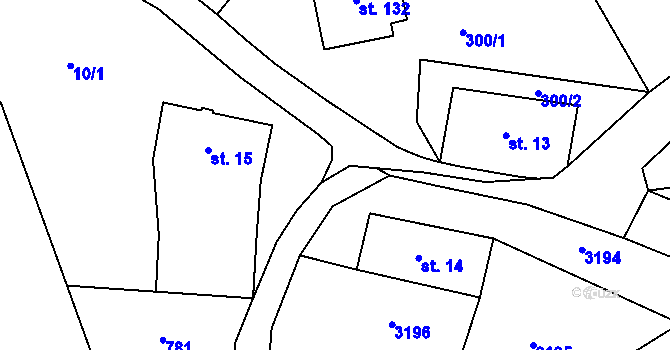 Parcela st. 267 v KÚ Hejnice u Žamberka, Katastrální mapa