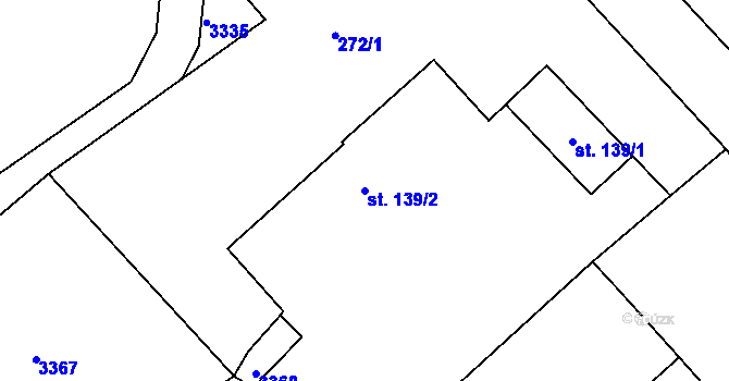 Parcela st. 139/2 v KÚ Hejtmánkovice, Katastrální mapa