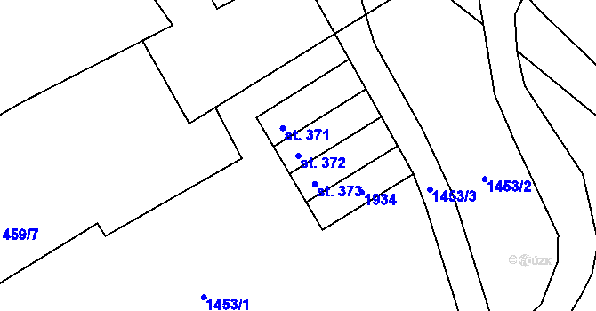 Parcela st. 372 v KÚ Hejtmánkovice, Katastrální mapa