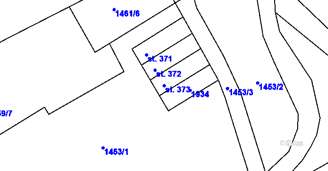 Parcela st. 373 v KÚ Hejtmánkovice, Katastrální mapa