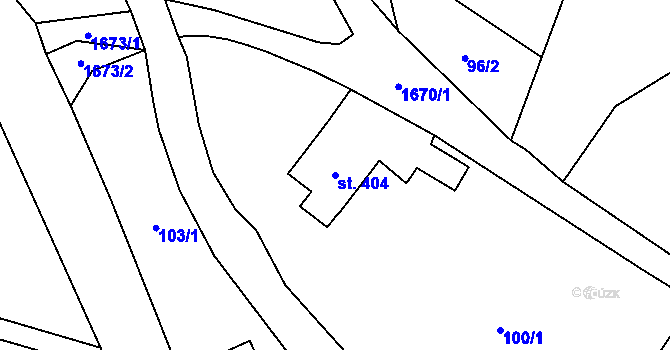 Parcela st. 404 v KÚ Hejtmánkovice, Katastrální mapa