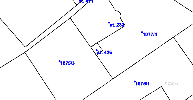 Parcela st. 426 v KÚ Hejtmánkovice, Katastrální mapa