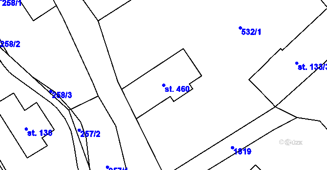 Parcela st. 460 v KÚ Hejtmánkovice, Katastrální mapa