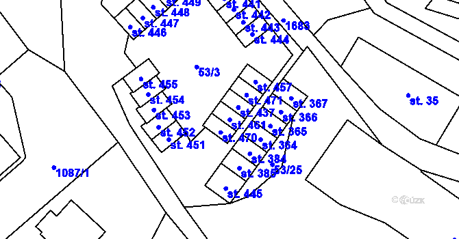 Parcela st. 461 v KÚ Hejtmánkovice, Katastrální mapa