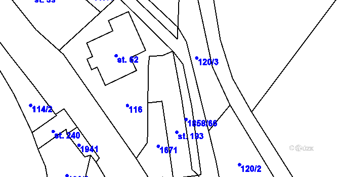 Parcela st. 111/4 v KÚ Hejtmánkovice, Katastrální mapa