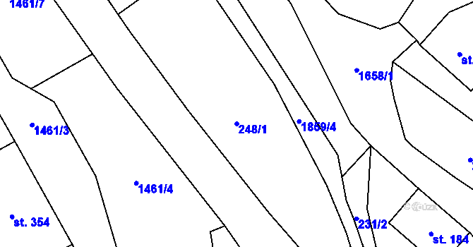 Parcela st. 248/1 v KÚ Hejtmánkovice, Katastrální mapa