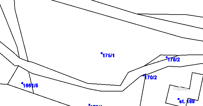 Parcela st. 175/1 v KÚ Hejtmánkovice, Katastrální mapa
