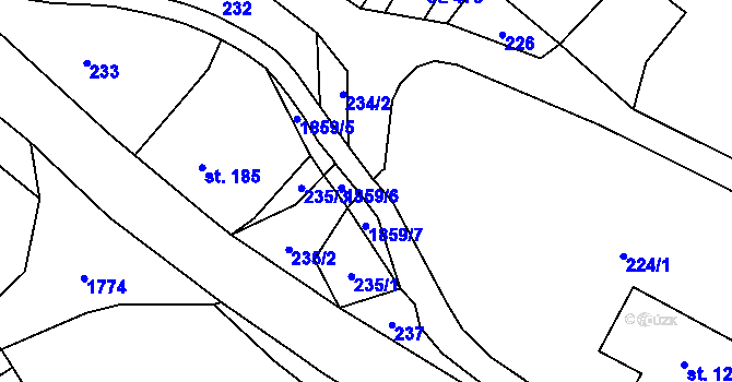 Parcela st. 234/3 v KÚ Hejtmánkovice, Katastrální mapa