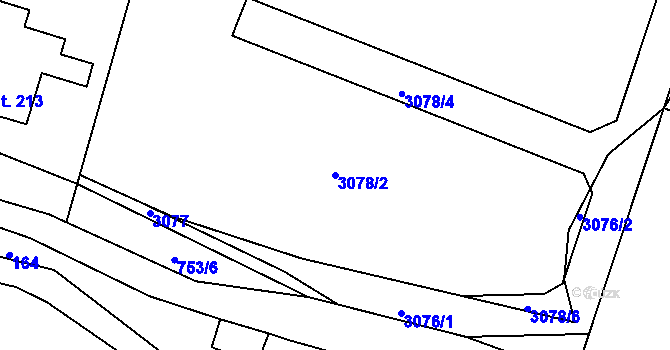 Parcela st. 3078/2 v KÚ Hejtmánkovice, Katastrální mapa