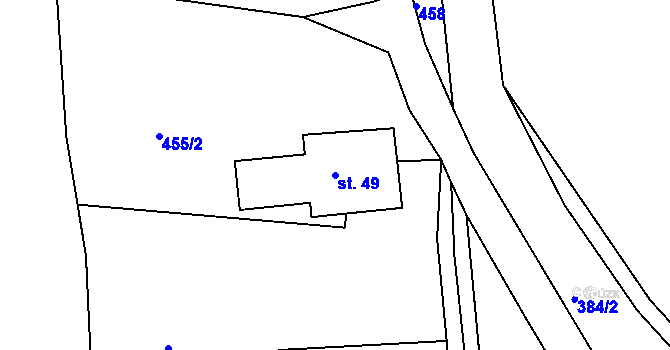 Parcela st. 49 v KÚ Helkovice, Katastrální mapa
