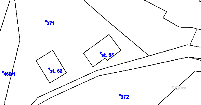 Parcela st. 53 v KÚ Helkovice, Katastrální mapa