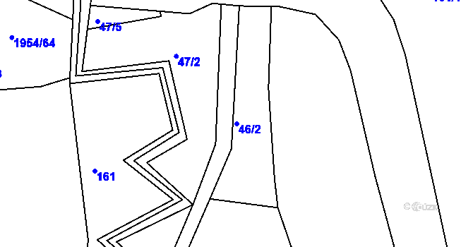 Parcela st. 46/2 v KÚ Helkovice, Katastrální mapa