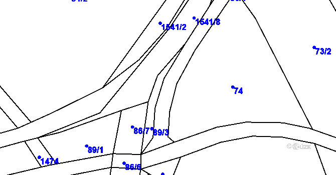 Parcela st. 90/2 v KÚ Helvíkovice, Katastrální mapa