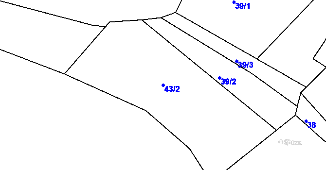 Parcela st. 43/2 v KÚ Hemže, Katastrální mapa