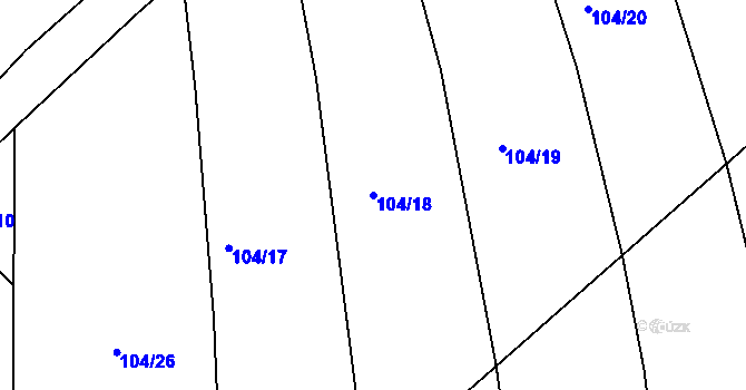 Parcela st. 104/18 v KÚ Hemže, Katastrální mapa