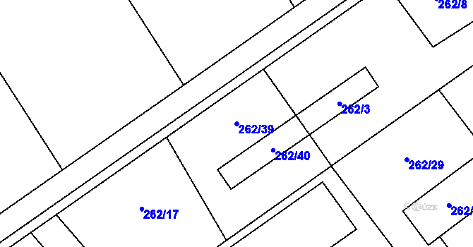Parcela st. 262/39 v KÚ Henčlov, Katastrální mapa