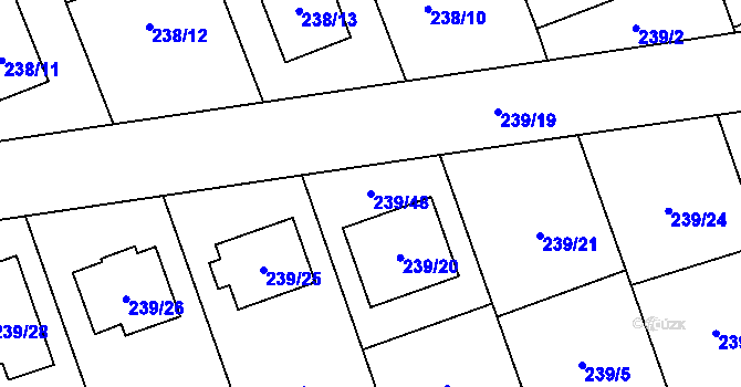 Parcela st. 239/48 v KÚ Henčlov, Katastrální mapa