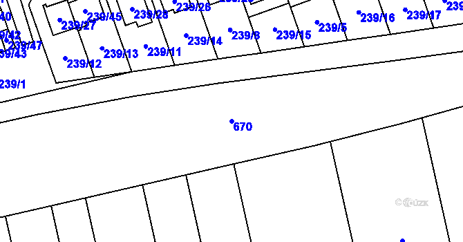 Parcela st. 670 v KÚ Henčlov, Katastrální mapa