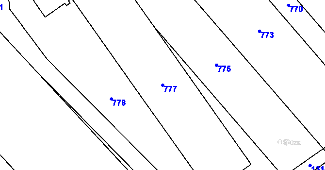 Parcela st. 777 v KÚ Henčlov, Katastrální mapa