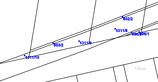 Parcela st. 1311/9 v KÚ Henčlov, Katastrální mapa