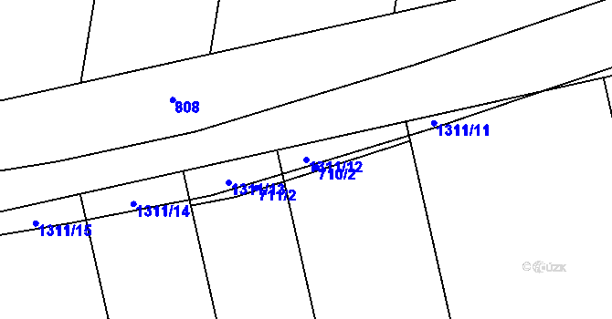 Parcela st. 1311/12 v KÚ Henčlov, Katastrální mapa