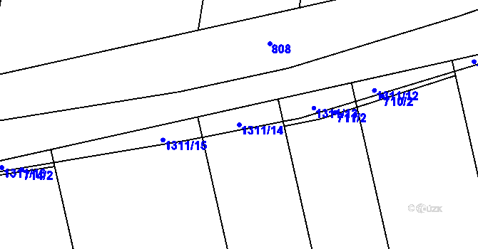 Parcela st. 1311/14 v KÚ Henčlov, Katastrální mapa