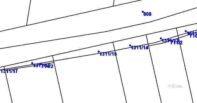 Parcela st. 1311/15 v KÚ Henčlov, Katastrální mapa